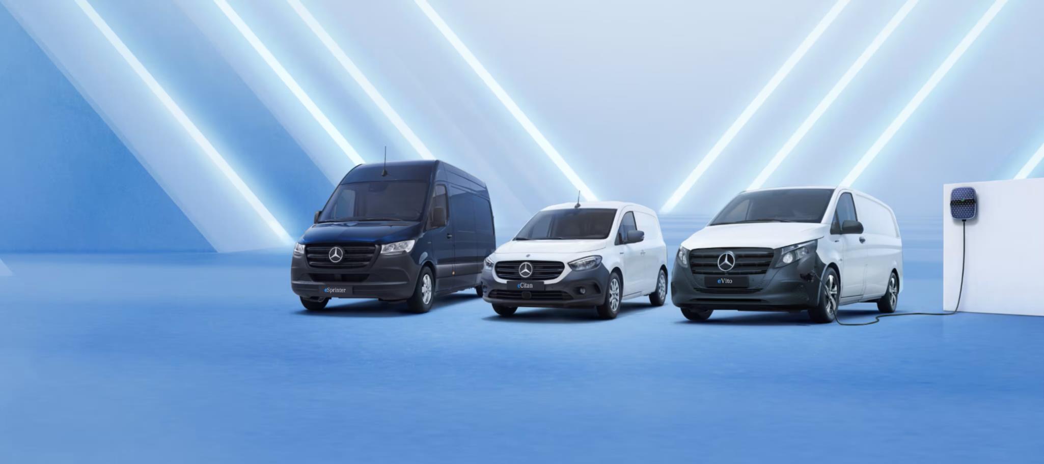 Heading for a fully electric future with Mercedes-Benz electric vans.