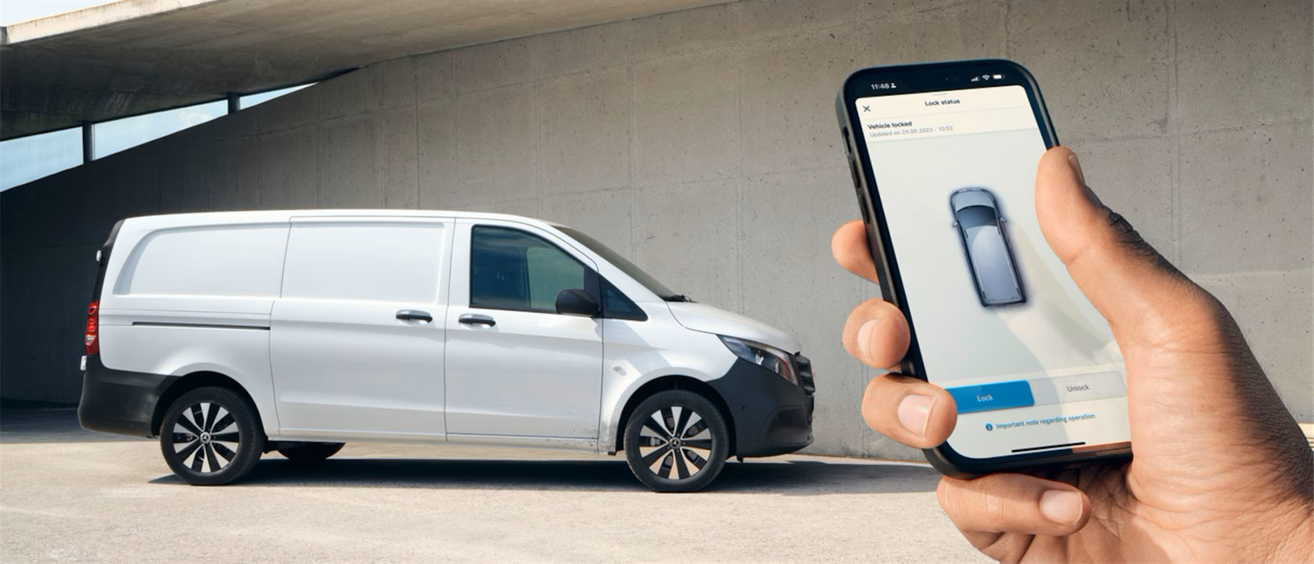 Manage your fleet with Mercedes-Benz Connectivity Services.